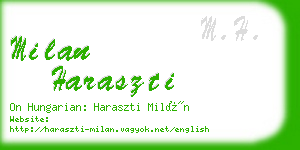 milan haraszti business card